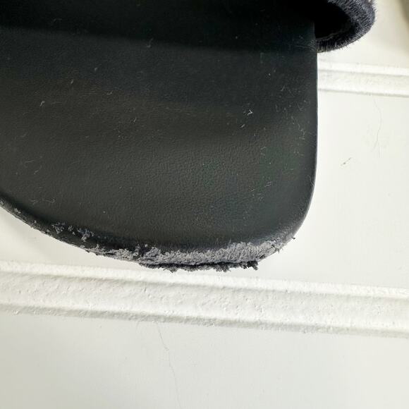 Christian Dior Dway Slides Black Navy Embroidered Logo Sandals 41 Slip-On Flats - Picture 6 of 7